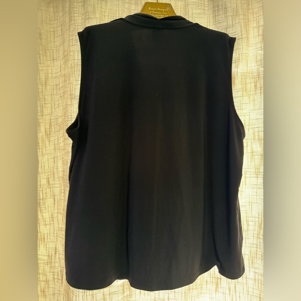 🔥2/$25 Anne Klein Black V-Neck Blouse - Picture 3 of 3